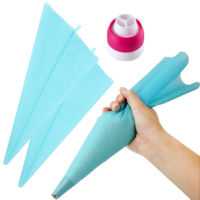 Kit 12 Bicos Russos Profissionais P/ Confeitar Inox + Adaptador